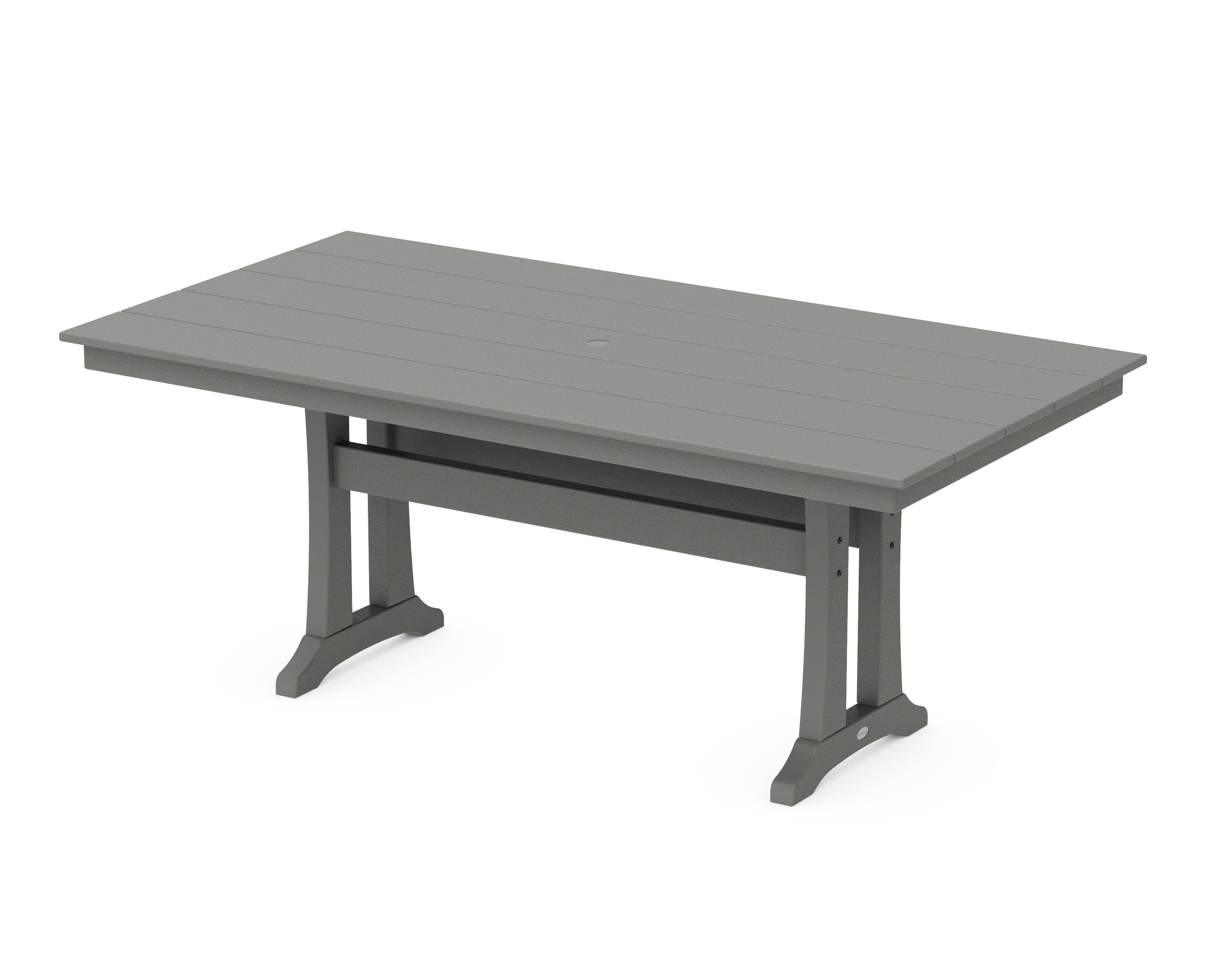 POLYWOOD® Farmhouse Trestle 37" x 72" Dining Table in Slate Grey