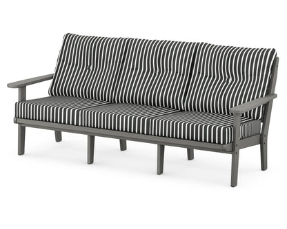 POLYWOOD® Lakeside Deep Seating Sofa in Slate Grey / Shore Classic