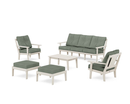 POLYWOOD® Prairie 6-Piece Lounge Sofa Set in Sand / Cast Sage
