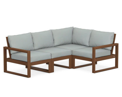POLYWOOD® EDGE 4-Piece Modular Deep Seating Set in Teak / Spa