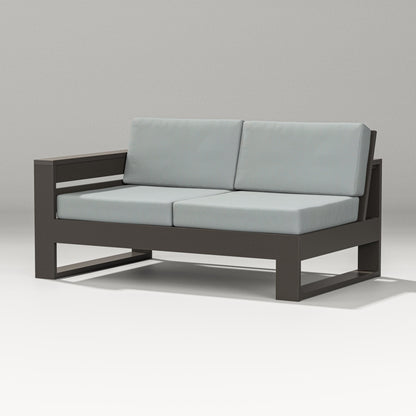 PW Designer Series Latitude Modular Left Arm Loveseat in Vintage Coffee / Spa