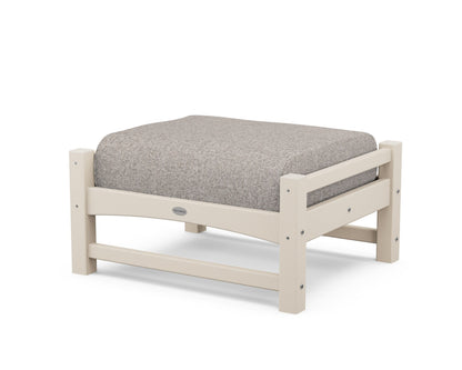 POLYWOOD® Club Ottoman in Sand / Weathered Tweed