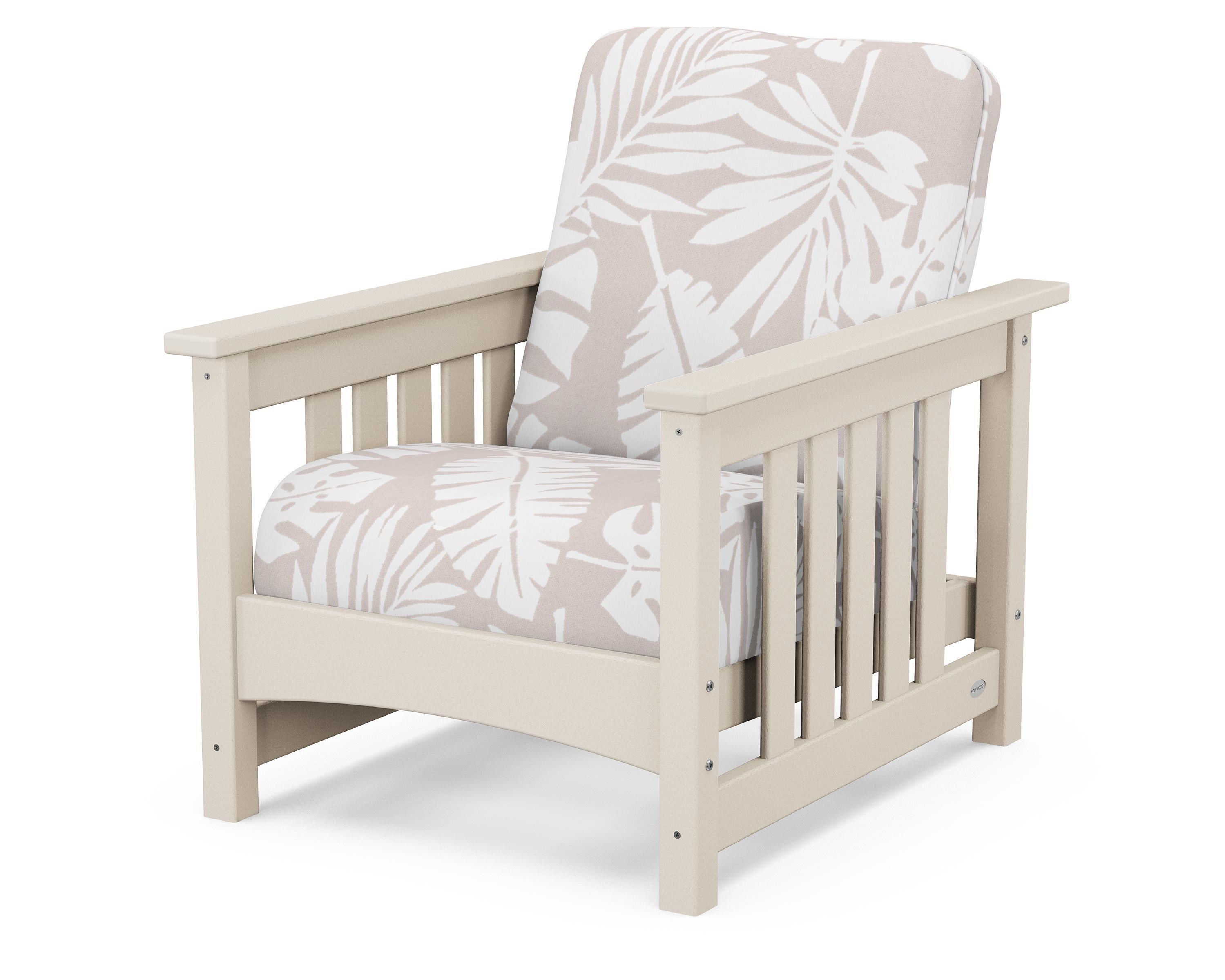 POLYWOOD® Club Mission Chair in Sand / Leaf Dune Burlap