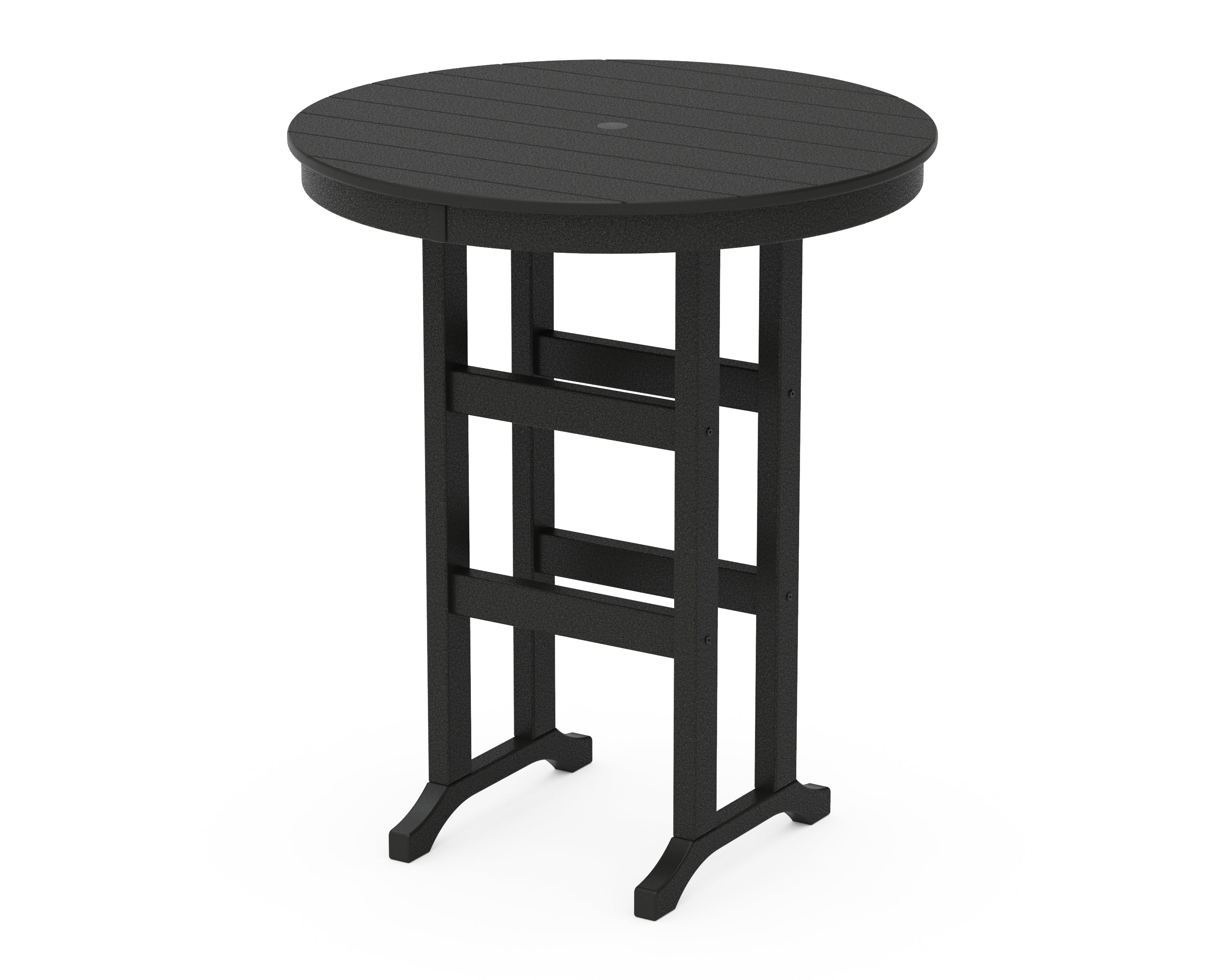 POLYWOOD® 36" Round Farmhouse Bar Table in Black