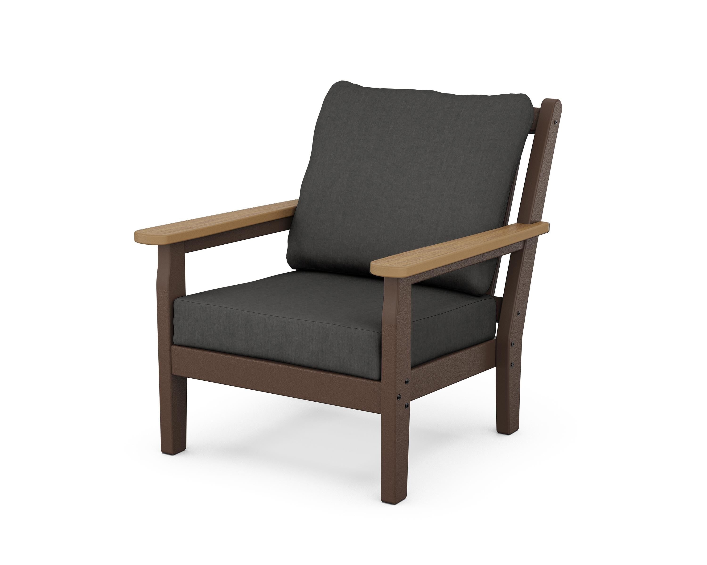 POLYWOOD® Chippendale Deep Seating Chair in Mahogany / Natural / Spectrum Carbon