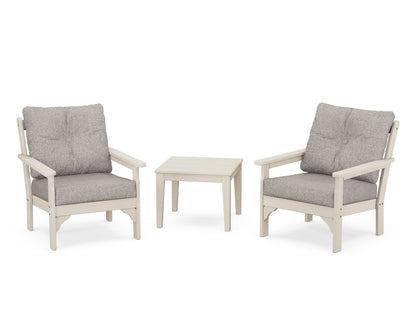 POLYWOOD® Vineyard 3-Piece Deep Seating Set in Sand / Weathered Tweed