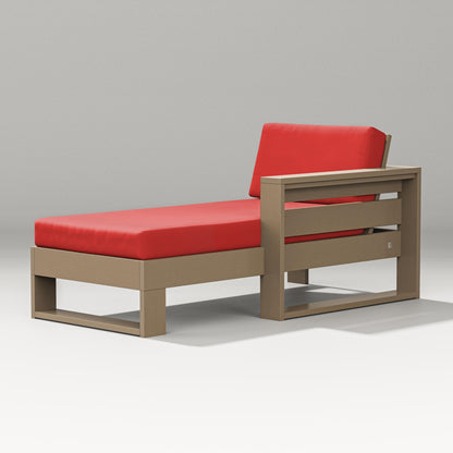 PW Designer Series Latitude Modular Right Arm Chaise in Vintage Sahara / Crimson Linen