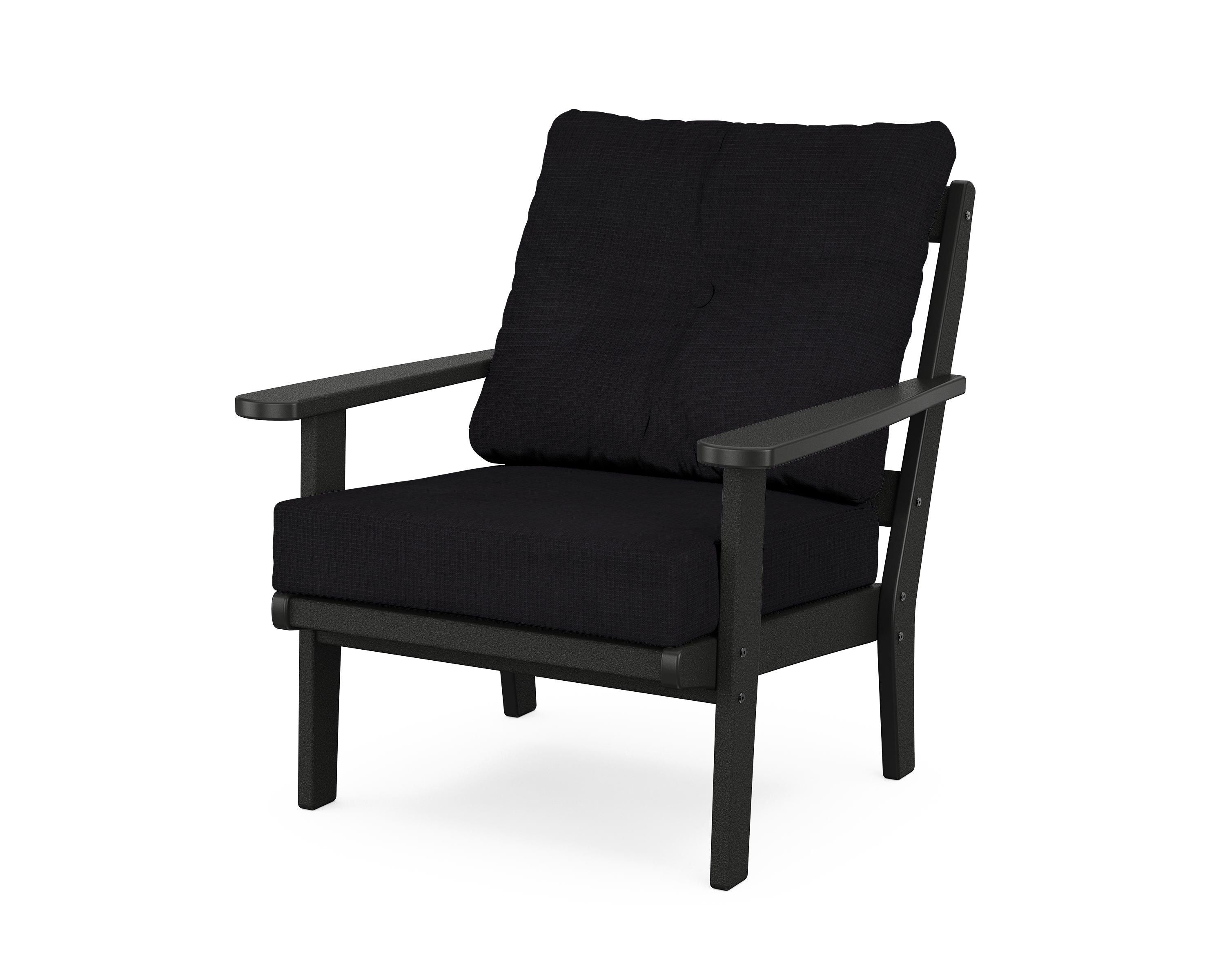 POLYWOOD® Mission Deep Seating Chair in Black / Midnight Linen