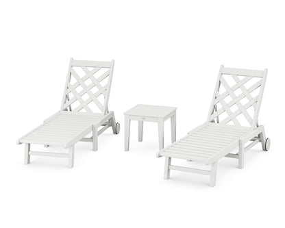 Country Living Wovendale 3-Piece Chaise Set with Wheels in White