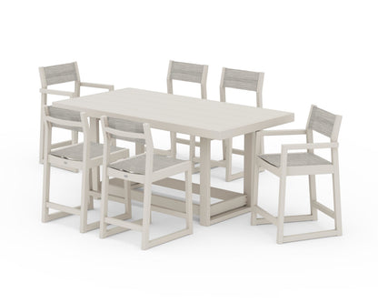 POLYWOOD® EDGE Sling 7-Piece Counter Table Set in Sand / Birch Sling