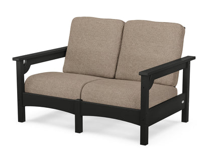 POLYWOOD® Club Loveseat in Black / Spiced Burlap