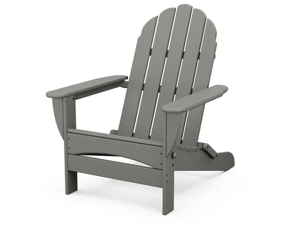 POLYWOOD® Classic Oversized Folding Adirondack Chair in Slate Grey