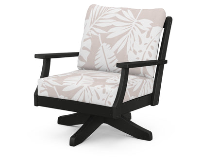 Braxton Deep Seating Swivel Chair - Black