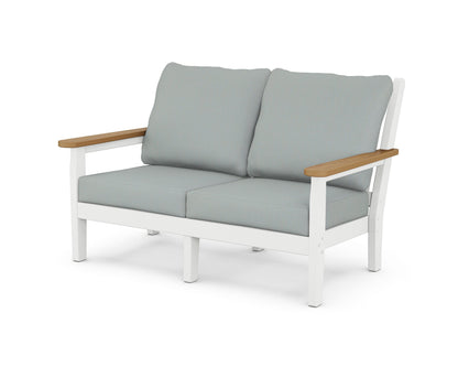 POLYWOOD® Chippendale Deep Seating Loveseat in White / Natural / Spa