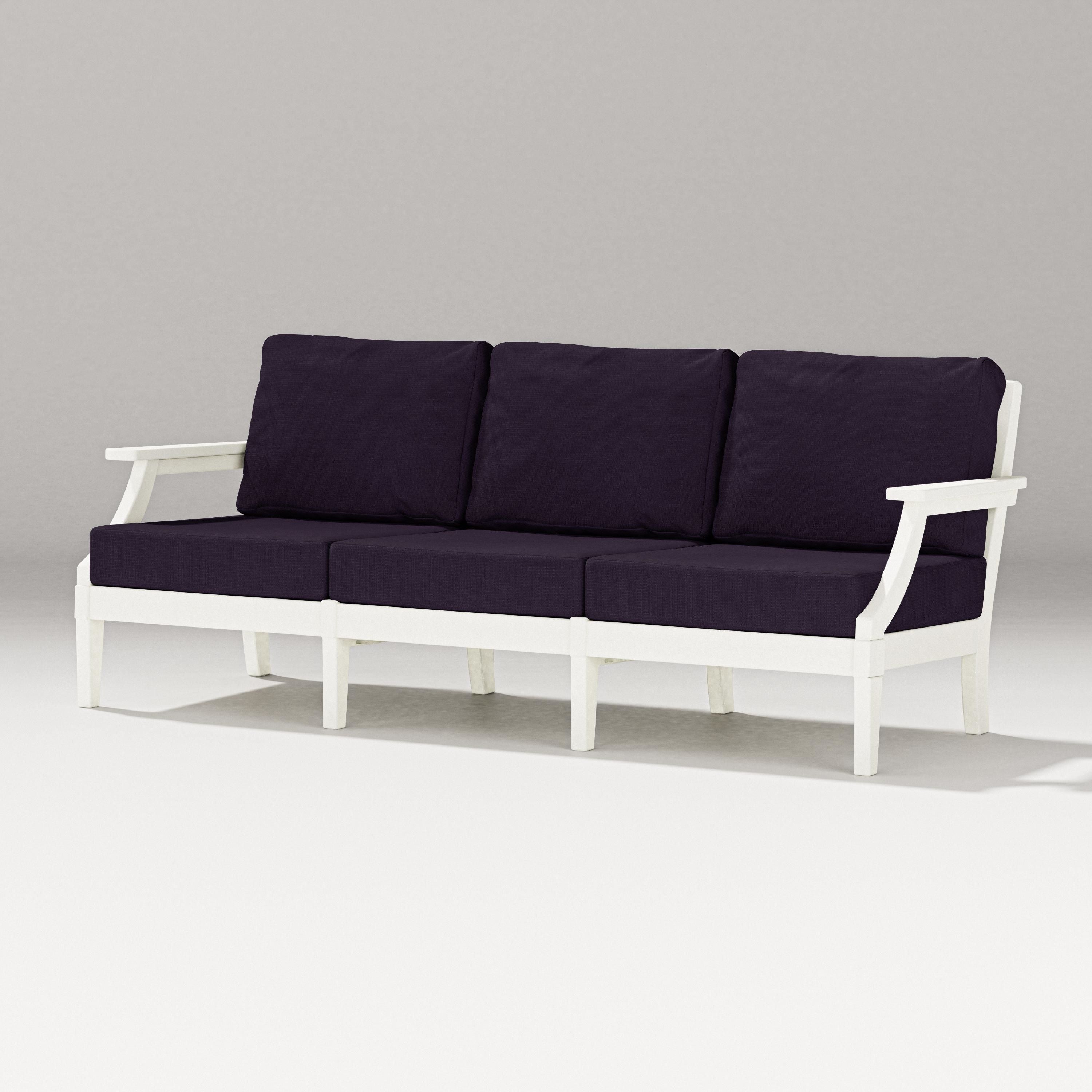 PW Designer Series Estate Sofa in Vintage White / Navy Linen