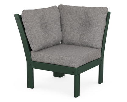 POLYWOOD® Vineyard Modular Corner Chair in Green / Grey Mist