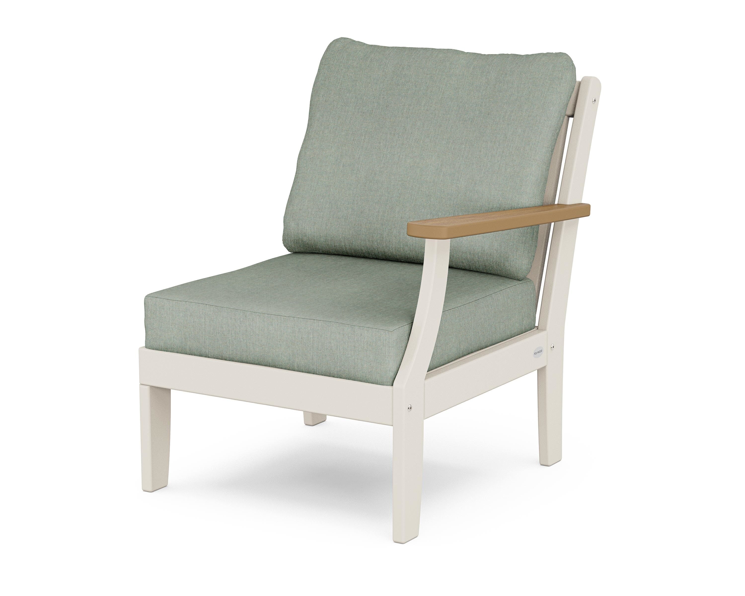 POLYWOOD® Braxton Modular Right Arm Chair in Sand / Natural / Cast Sage