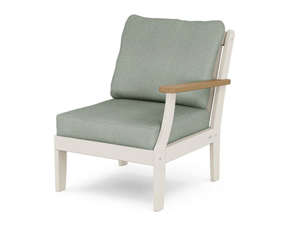 POLYWOOD® Braxton Modular Right Arm Chair in Sand / Natural / Cast Sage