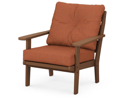 POLYWOOD® Lakeside Deep Seating Chair in Teak / Play Adobe