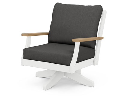 Braxton Deep Seating Swivel Chair - White