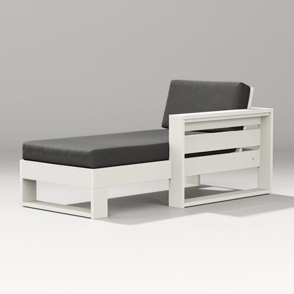 PW Designer Series Latitude Modular Right Arm Chaise in Vintage White / Spectrum Carbon