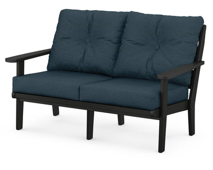 POLYWOOD® Lakeside Deep Seating Loveseat in Black / Platform Indigo