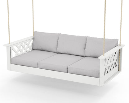 Country Living Wovendale Daybed Swing in White / Granite