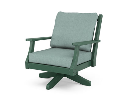 Country Living Wovendale Deep Seating Swivel Chair in Green / Glacier Spa