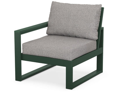 POLYWOOD® EDGE Modular Left Arm Chair in Green / Grey Mist