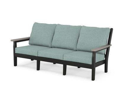 POLYWOOD® Chippendale Deep Seating Sofa in Black / Driftwood / Glacier Spa