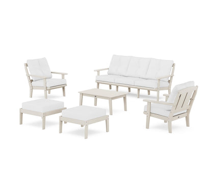 POLYWOOD® Mission 6-Piece Lounge Sofa Set in Sand / Natural