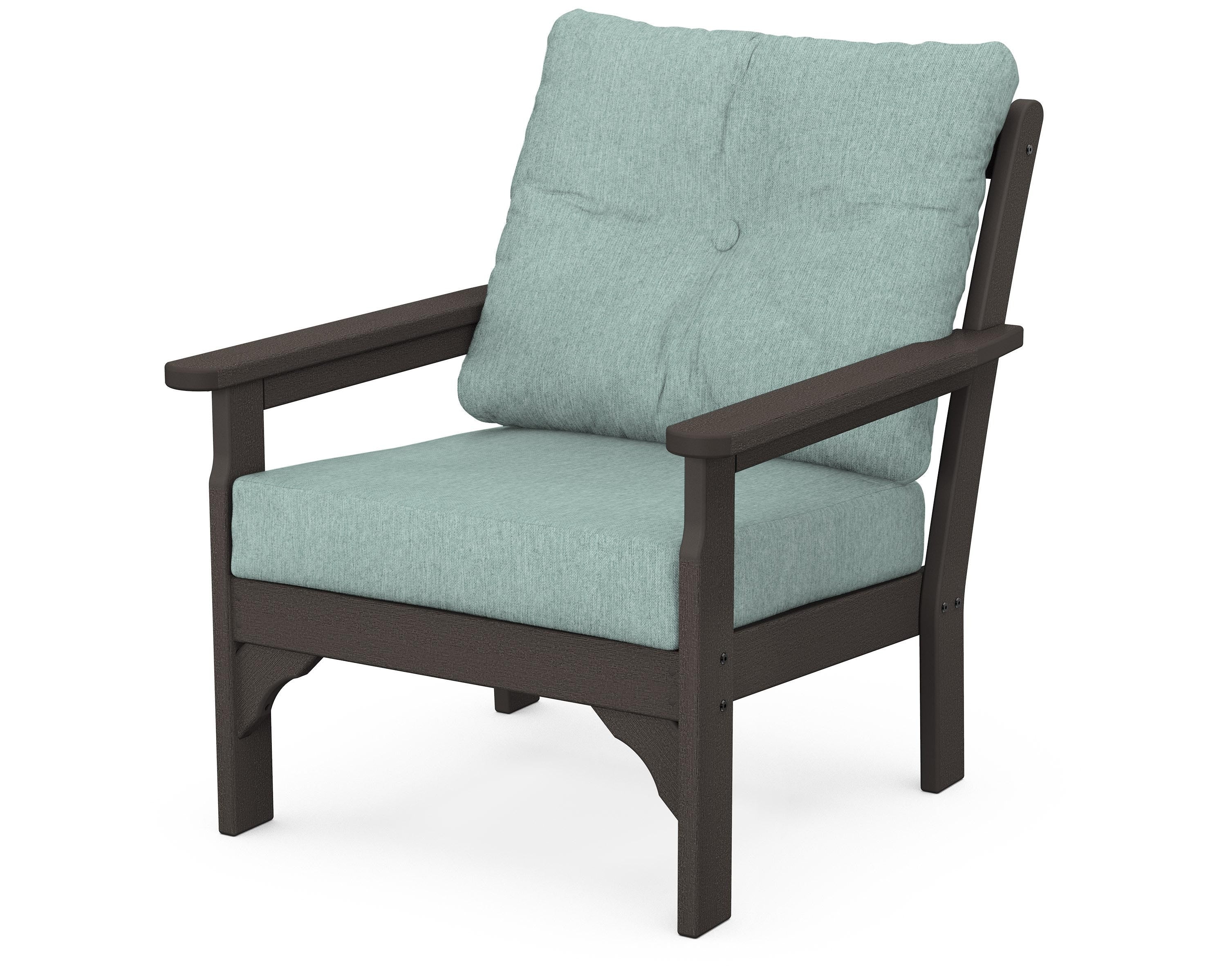 POLYWOOD® Vineyard Deep Seating Chair in Vintage Coffee / Glacier Spa