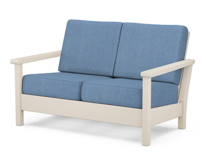 POLYWOOD® Harbour Deep Seating Loveseat in Sand / Sky Blue