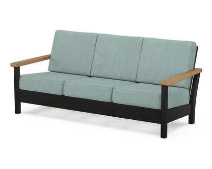 POLYWOOD® Harbour Deep Seating Sofa in Black / Natural / Glacier Spa
