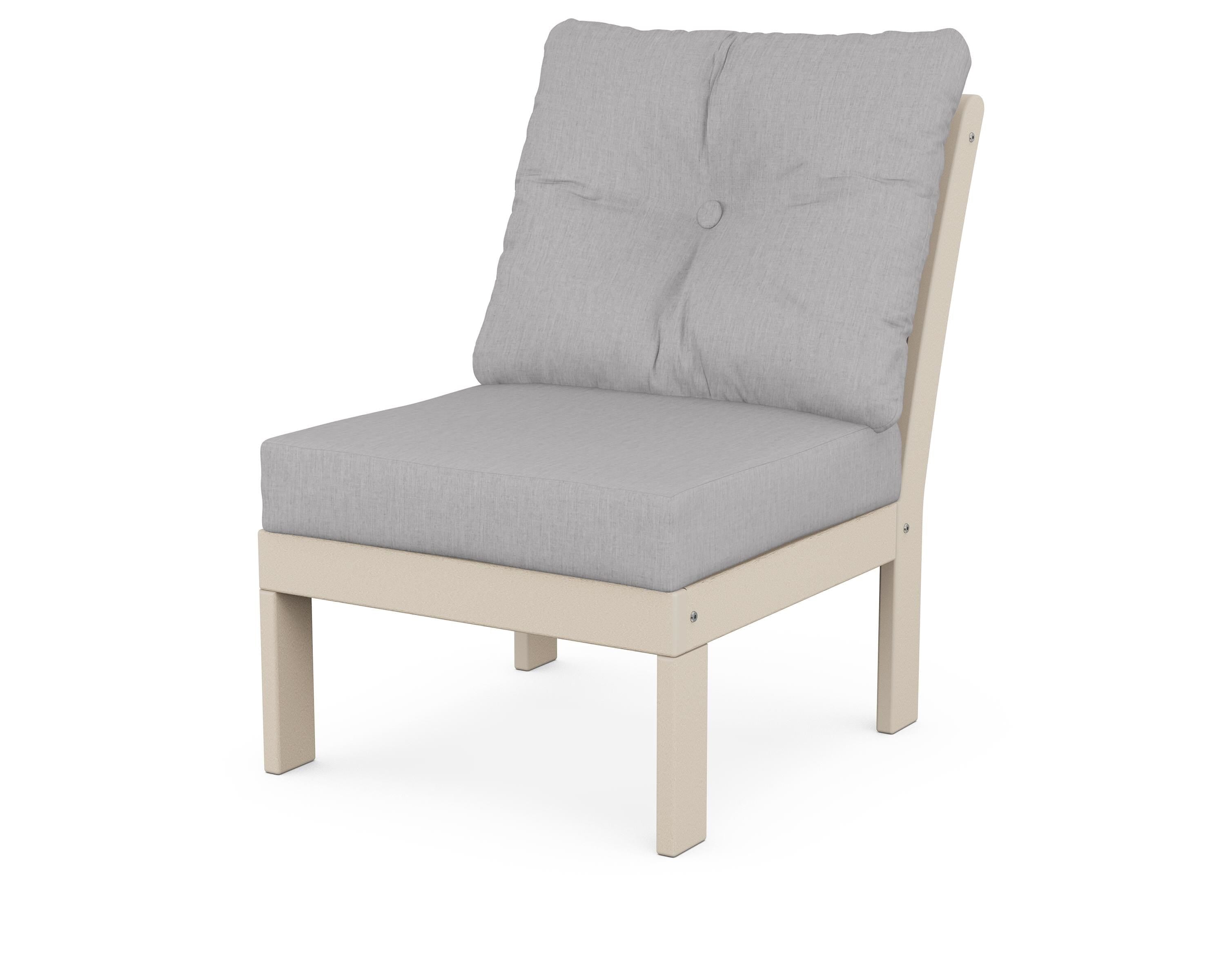 POLYWOOD® Vineyard Modular Armless Chair in Sand / Granite