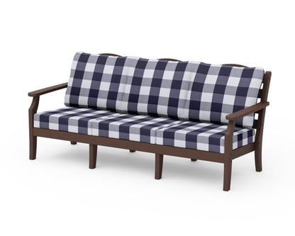 Draper James™ by  POLYWOOD® Savannah Deep Seating Sofa in Mahogany / Buffalo Plaid Navy