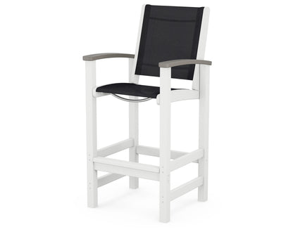 POLYWOOD® Coastal Bar Chair in White / Kona / Black Sling