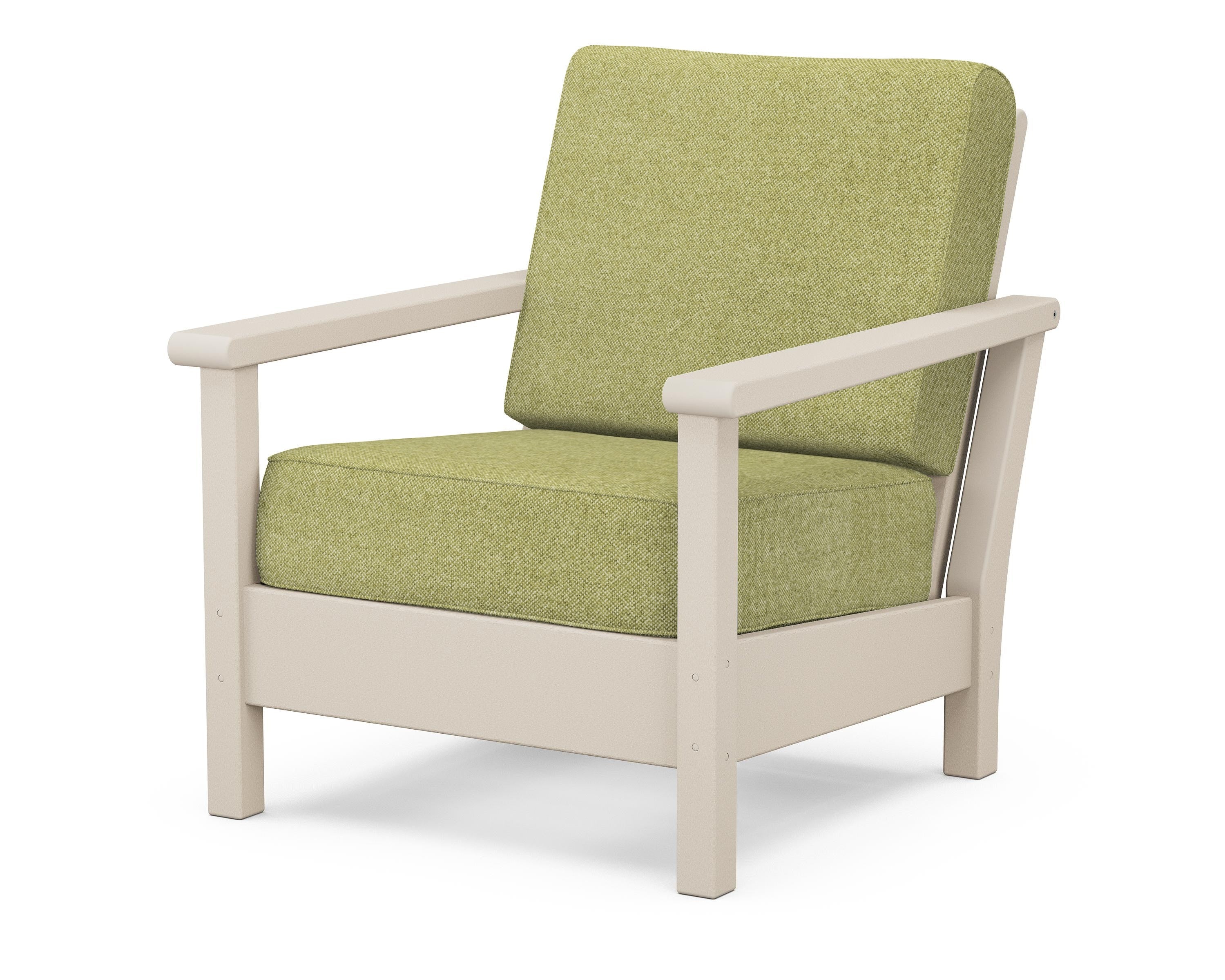 POLYWOOD® Harbour Deep Seating Chair in Sand / Chartreuse Boucle