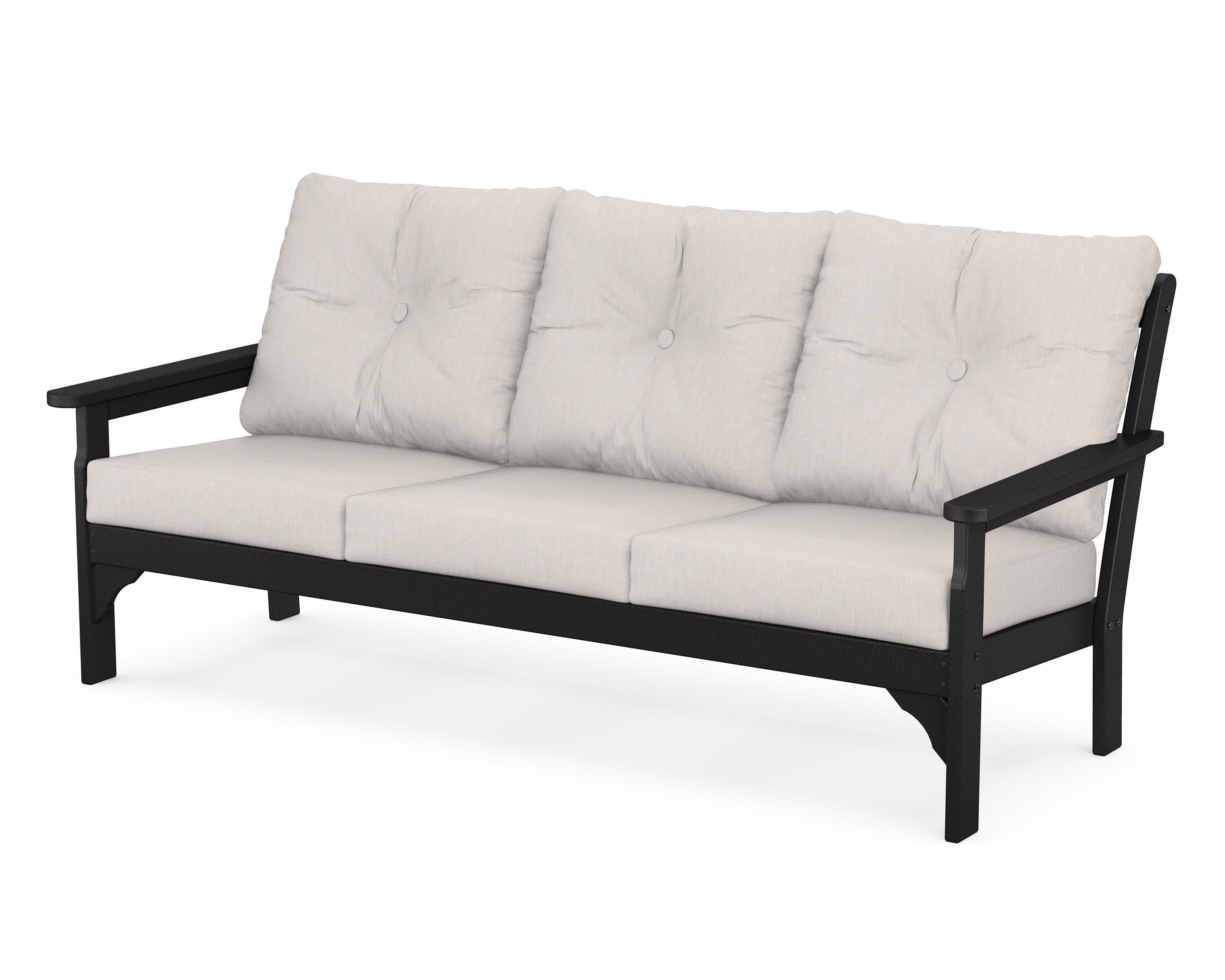 POLYWOOD® Vineyard Deep Seating Sofa in Black / Cast Ash