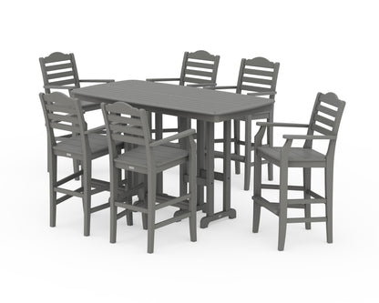 Draper James™ by  POLYWOOD® Savannah Arm Chair 7-Piece Bar Set in Slate Grey
