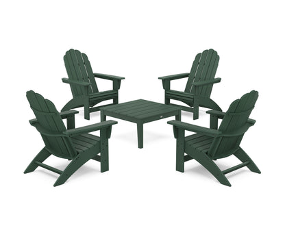 POLYWOOD® 5-Piece Vineyard Grand Adirondack Chair Conversation Group in Green