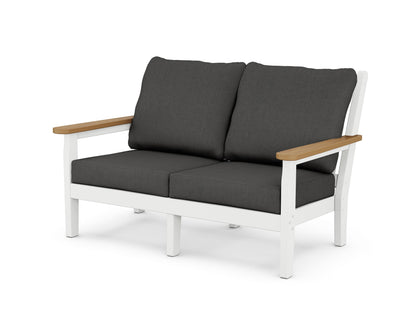 POLYWOOD® Chippendale Deep Seating Loveseat in White / Natural / Spectrum Carbon
