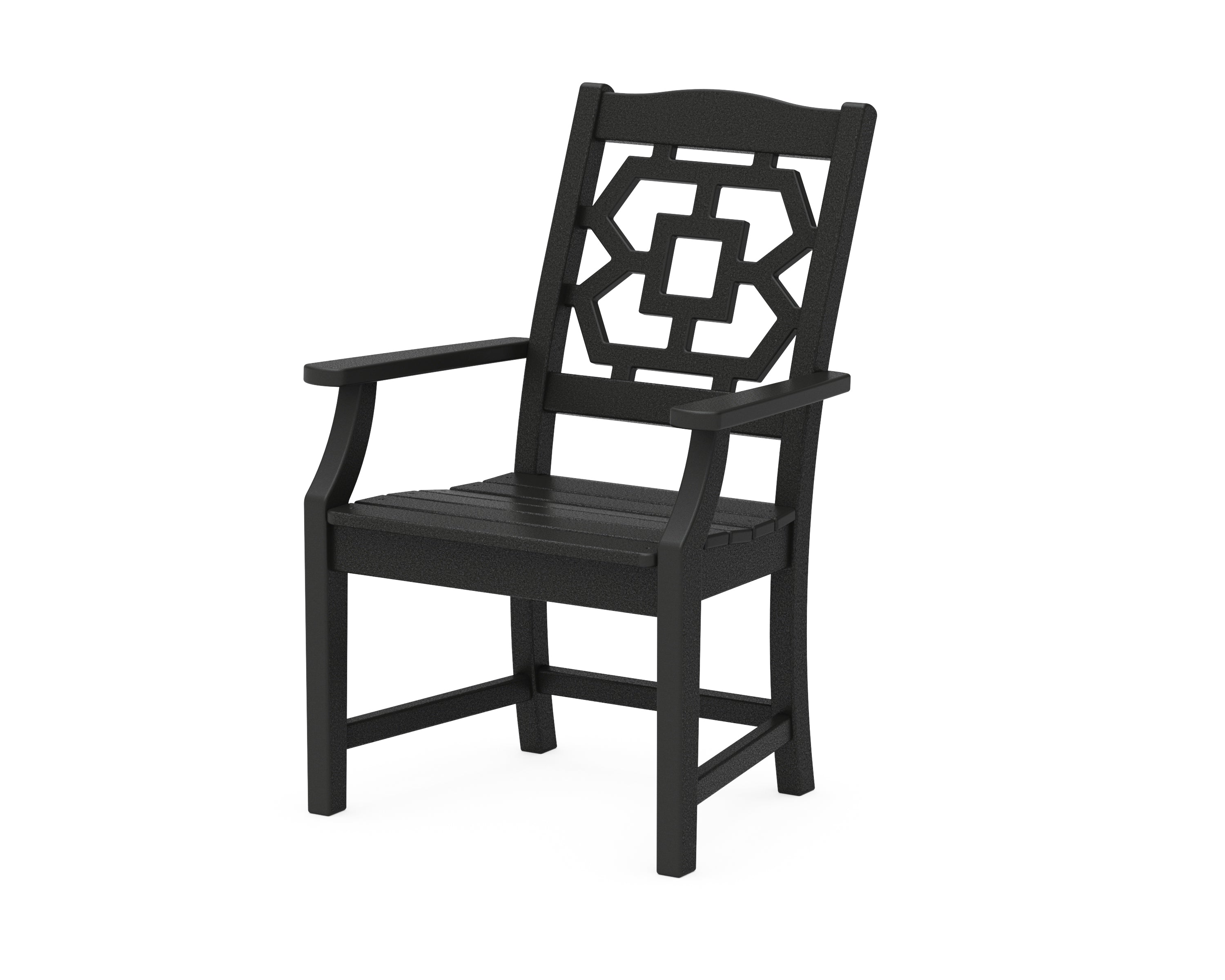 Martha Stewart by POLYWOOD® Chinoiserie Dining Arm Chair in Black