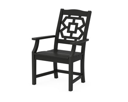 Martha Stewart by POLYWOOD® Chinoiserie Dining Arm Chair in Black