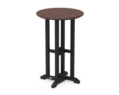 POLYWOOD® Contempo 24" Round Counter Table in Black / Mahogany