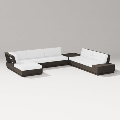 PW Designer Series Elevate 8-Piece Corner Sectional in Vintage Coffee / Natural