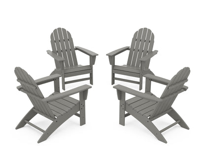 POLYWOOD® Vineyard 4-Piece Adirondack Conversation Set in Slate Grey