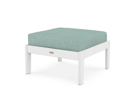 Country Living Cottage Deep Seating Ottoman in White / Glacier Spa