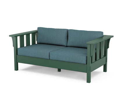 Martha Stewart by POLYWOOD® Acadia Deep Seating Loveseat in Green / Ocean Teal