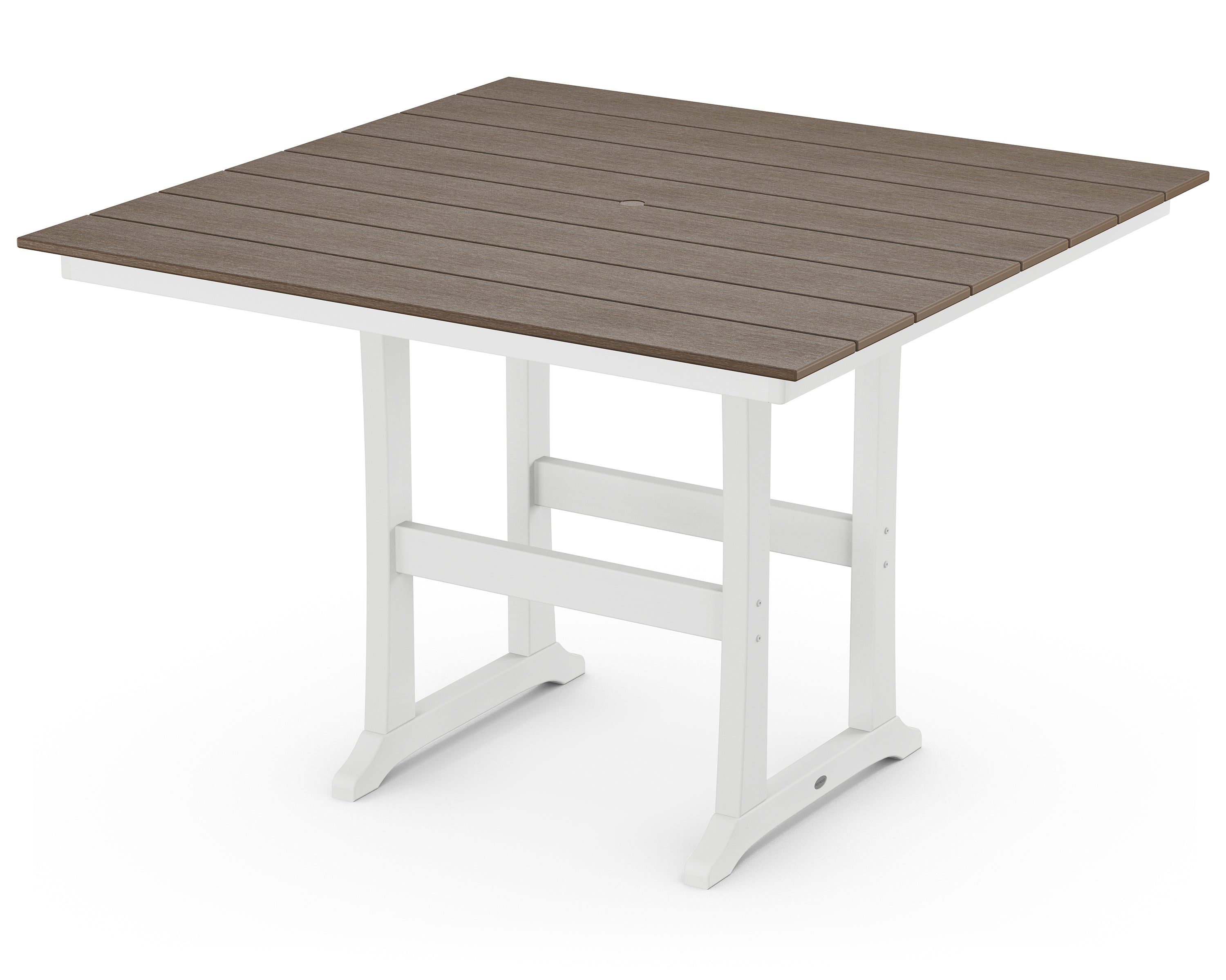 POLYWOOD® Farmhouse Trestle 59" Bar Table in White / Kona